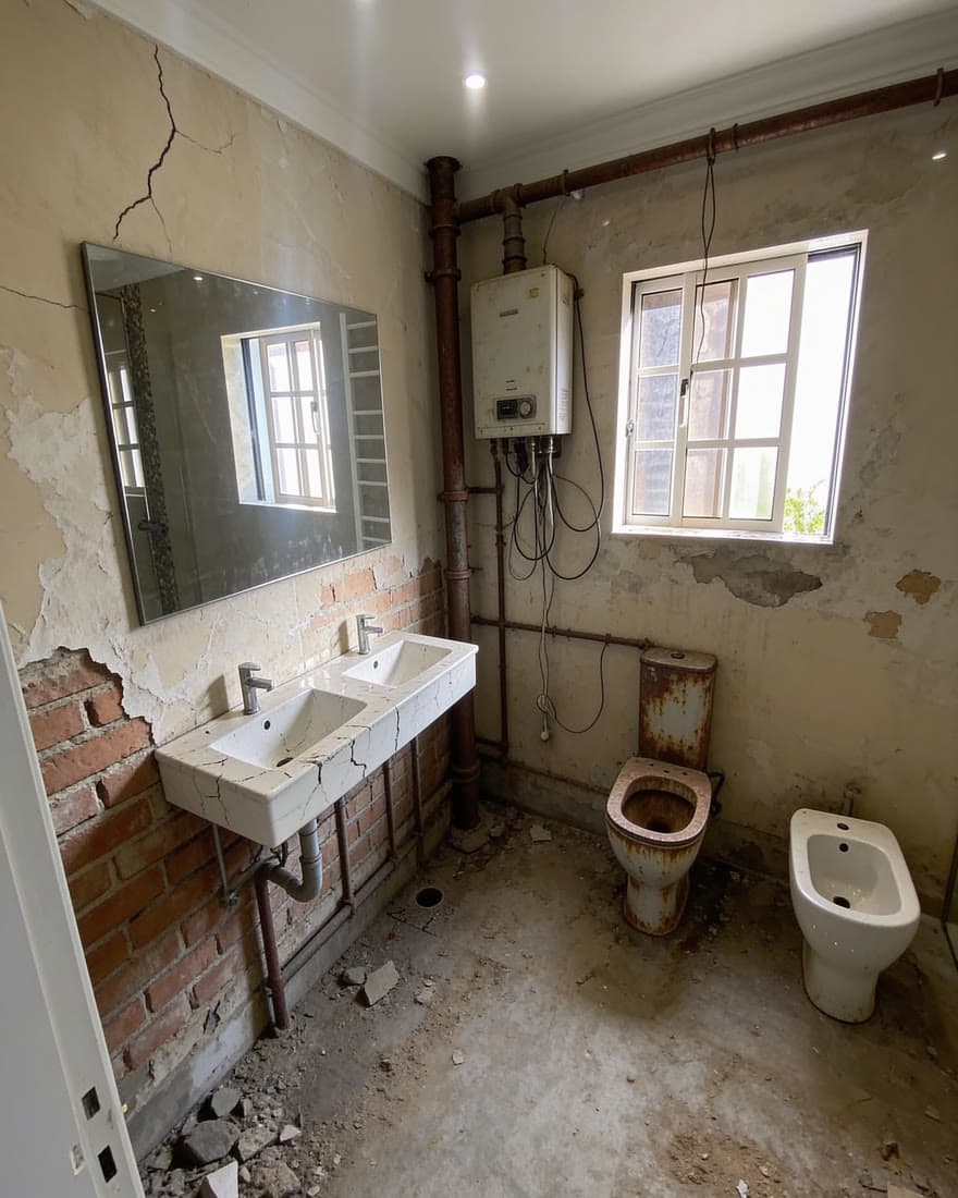 Casa de banho remodelada de raiz, antes da intervenção